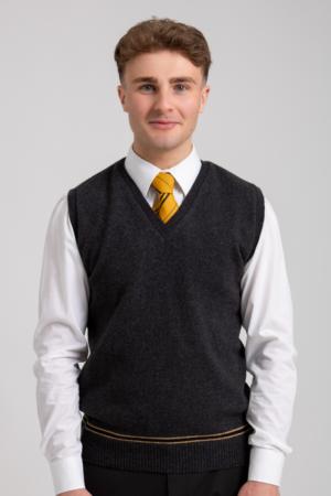 CANARY YELLOW AND BLACK TANK TOP 100% LAMBSWOOL